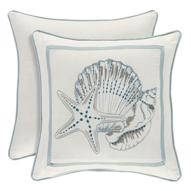 Water's Edge 16 Inch Square Decorative Throw Pillow, AQUA, hi-res image number null