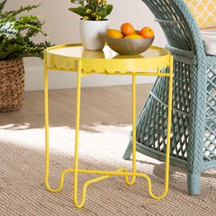 Laverne Yellow Metal Side Table
