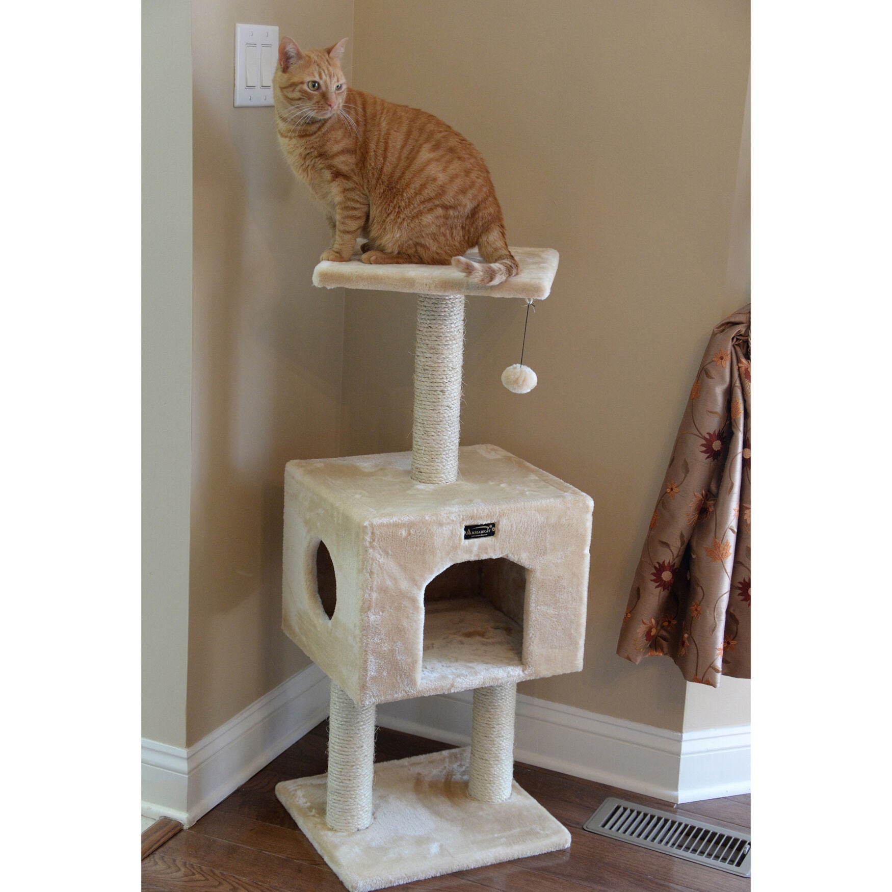 Real Wood 42 inches Cat Tree With Condo And Scratch Post, , alternate image number 3