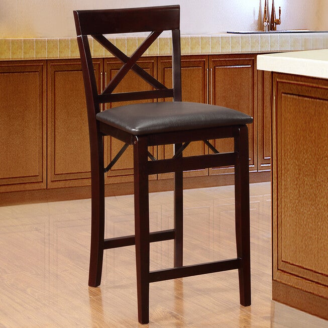 Triena X Back Folding Counter Stool, ESPRESSO, hi-res image number 0