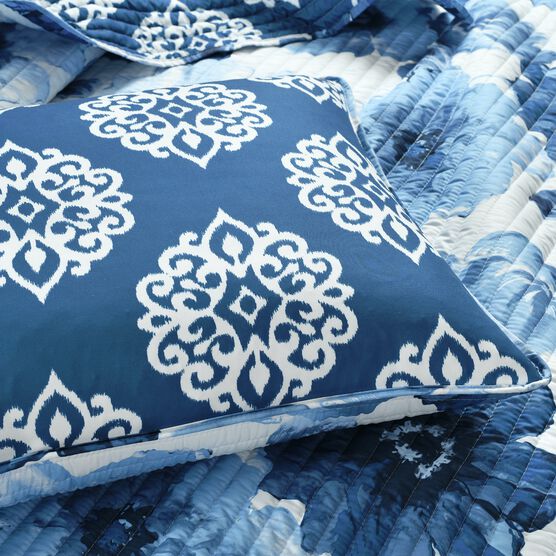 Lush Décor Leah Reversible Quilt Navy/White 3Pc Set, , alternate image number null