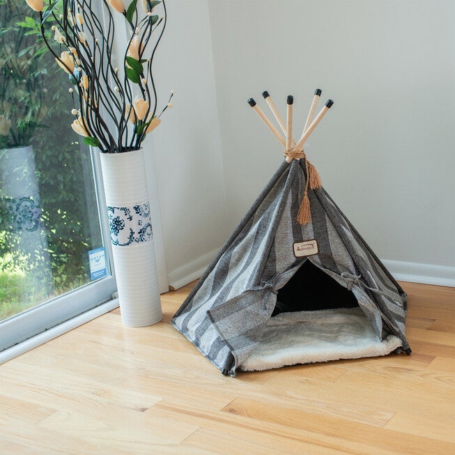 Striped Teepee Cat Dog Bed, , on-hover image number null