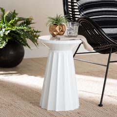 Ulmer Metal Scalloped Side Table, Black