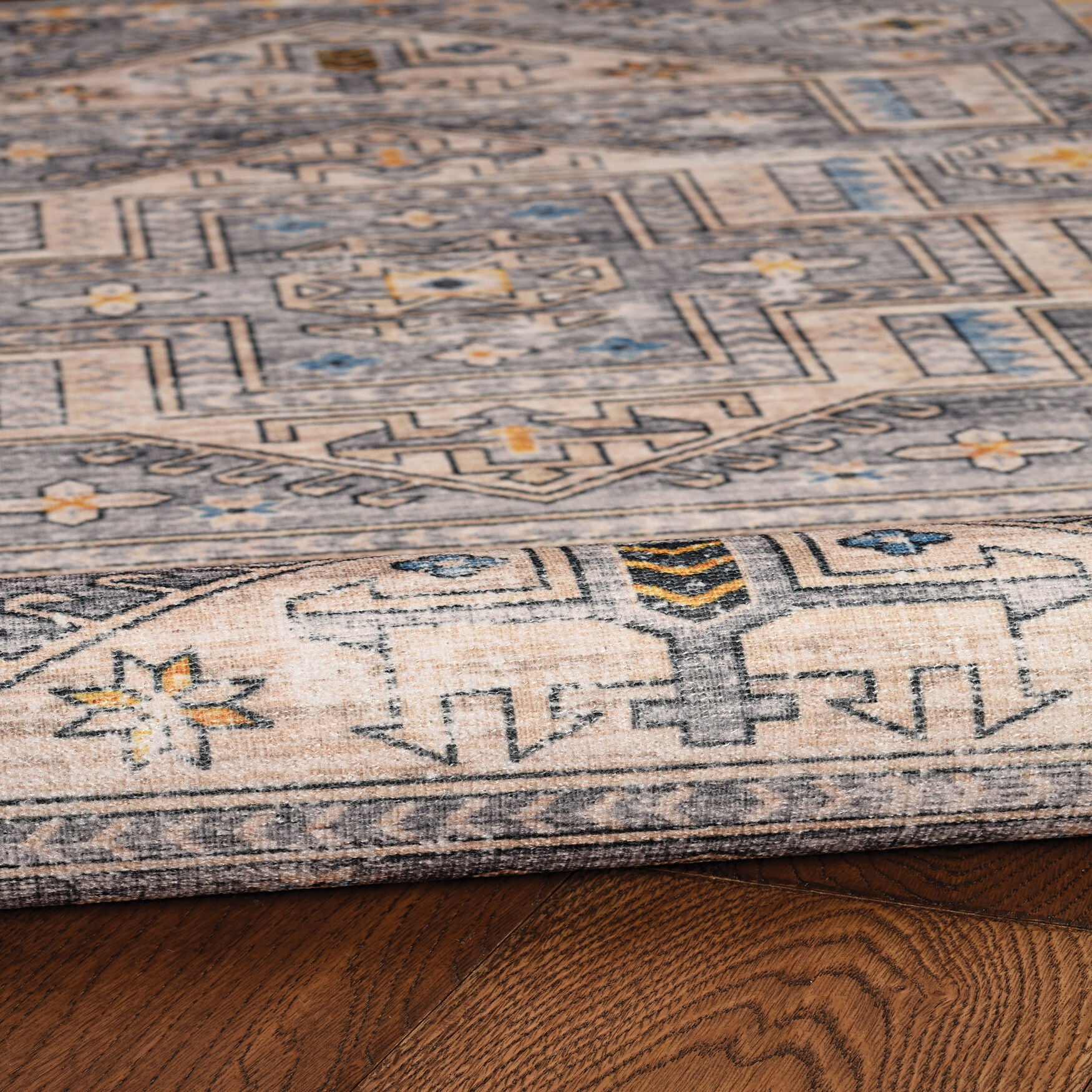 Washable Parson Grey/Beige Rug, , alternate image number 4