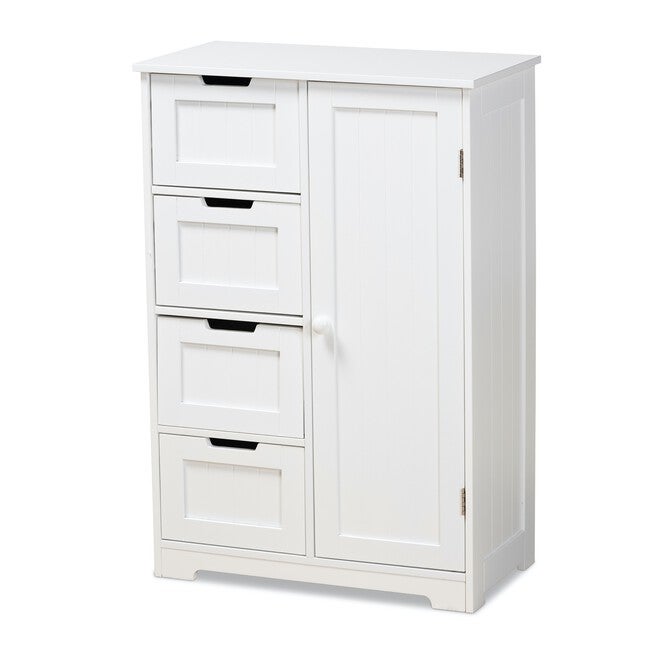 Bauer Wood 4-Drawer Bathroom Storage Cabinet Furniture, WHITE, hi-res image number 0