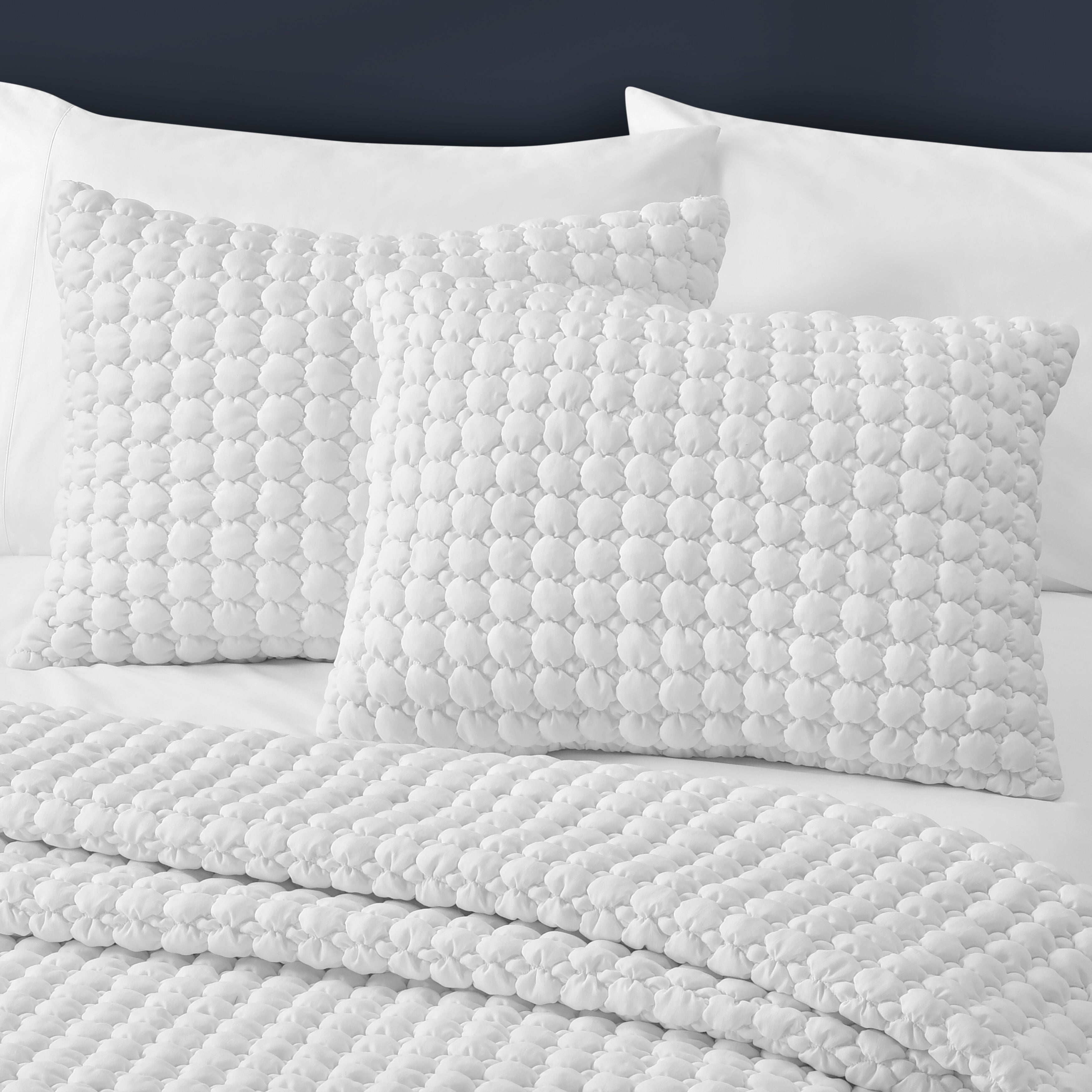 CLOUD PUFF FULL/QUEEN 3PC. QUILT SET, WHITE, alternate image number 1