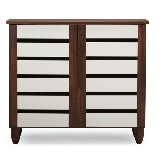 Gisela 2-Tone Shoe Cabinet With 2 Doors Furniture, BROWN, hi-res image number null