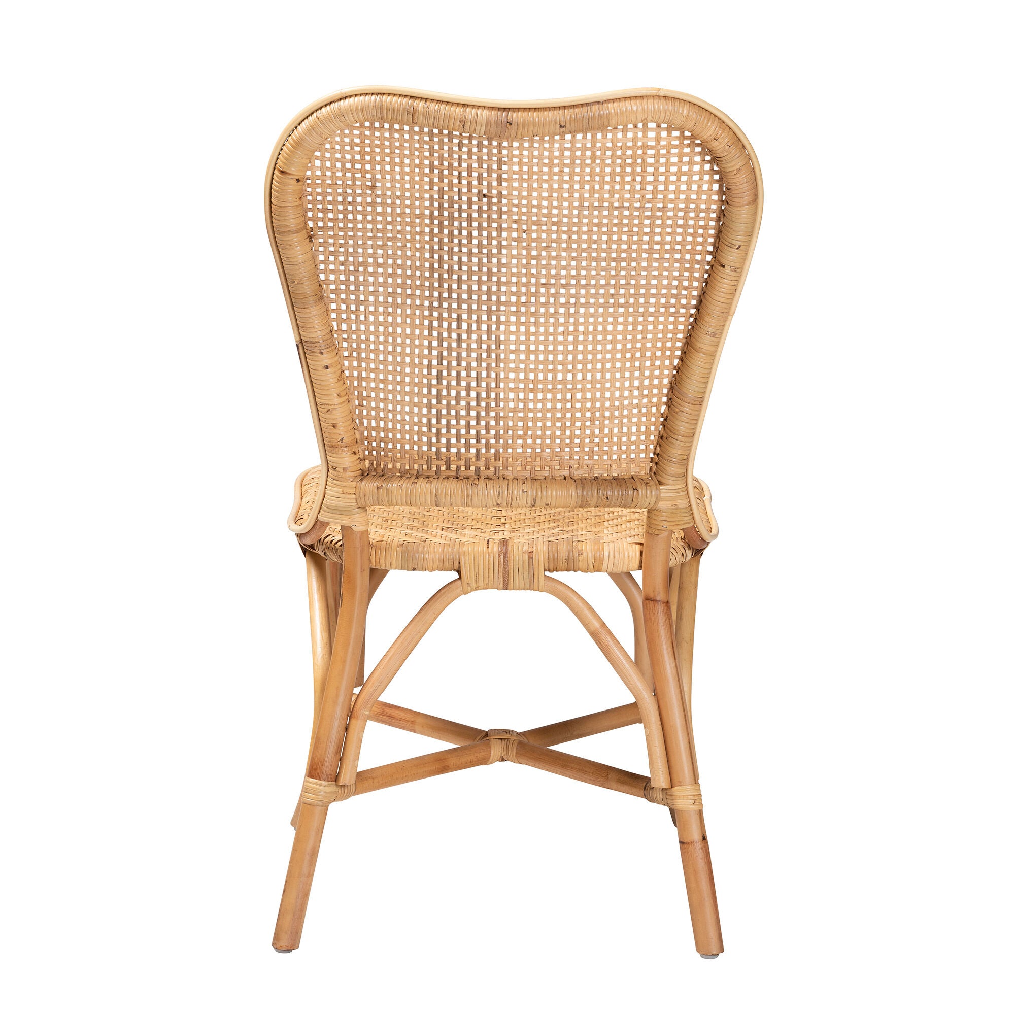 Irene Modern Bohemian Natural Rattan Dining Chair, NATURAL BROWN, alternate image number 5