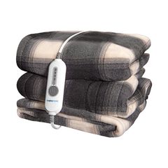 50" x 60" Black Plaid Heated Blanket