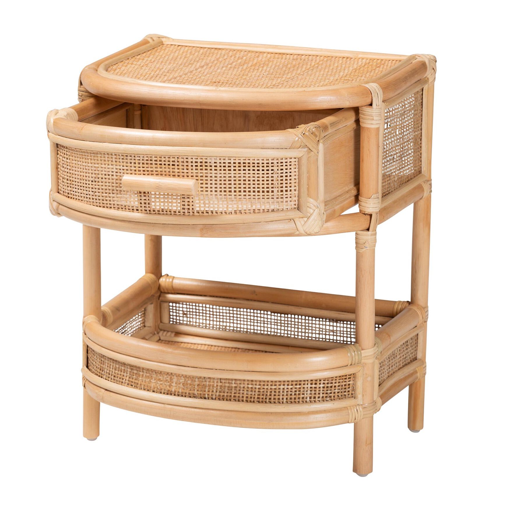 Divitia Bohemian Natural Rattan 1-Drawer Nightstand, , on-hover image number 1