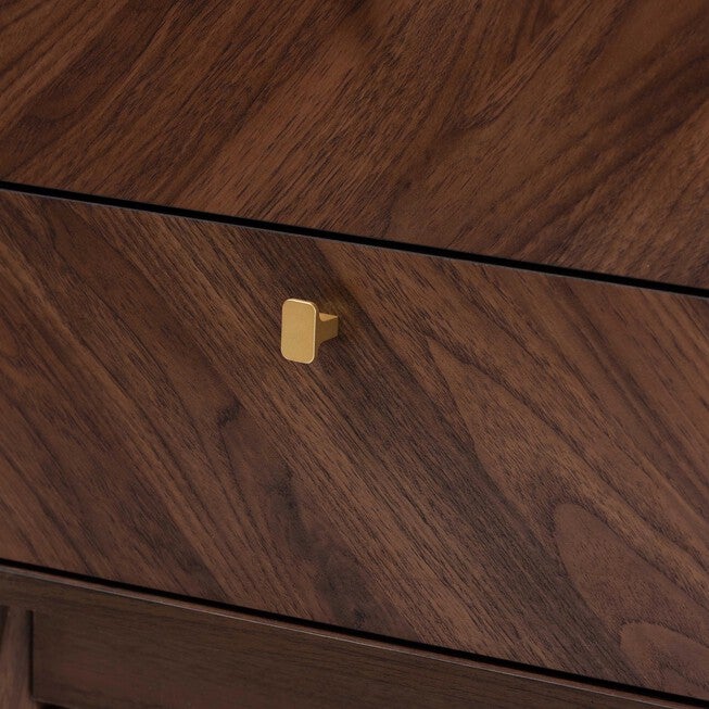 Markell Mid-Century Transitional Walnut Brown Finished Wood 2-Drawer Nightstand, , alternate image number null