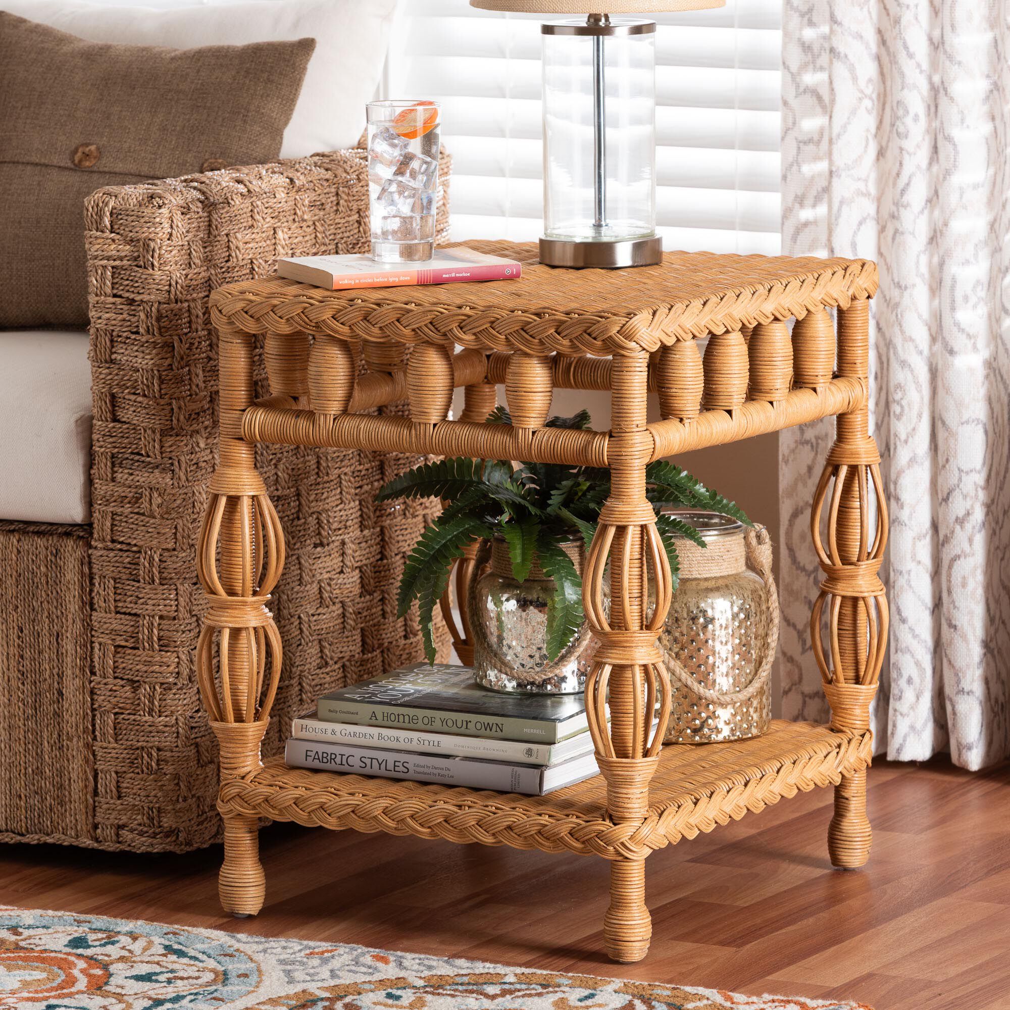 Dolby Natural Rattan End Table, LIGHT HONEY, hi-res image number 0