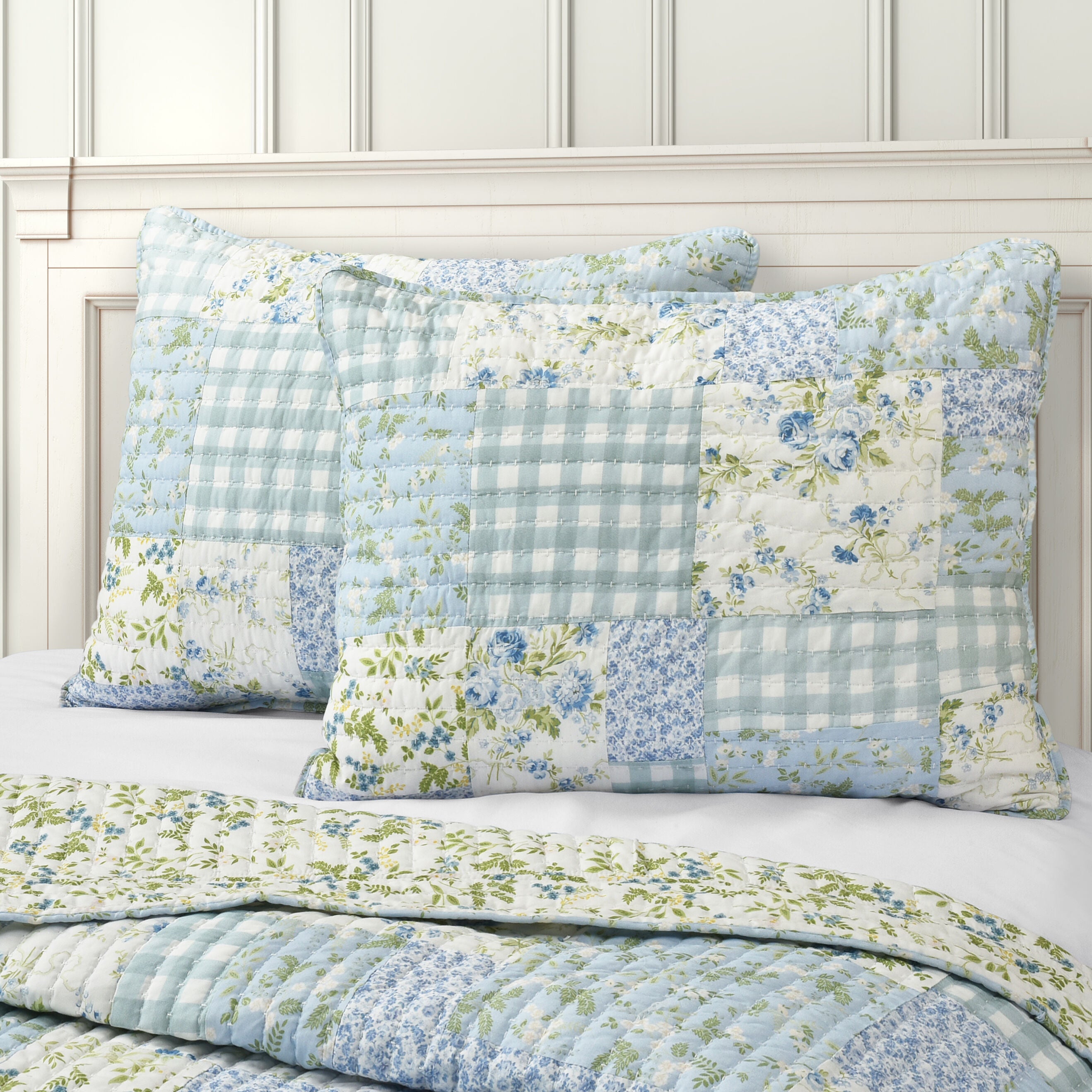 KARALENA STANDARD QUILTED SHAM, BLUE, alternate image number 2