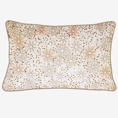 Metallic Floral Decorative Pillow