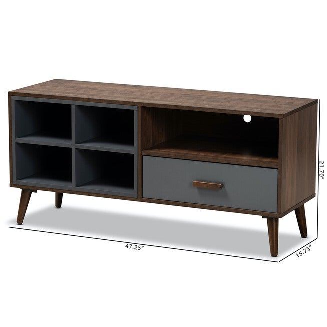 Garrick Two-Tone Wood 1-Drawer Tv Stand Furniture, , alternate image number null