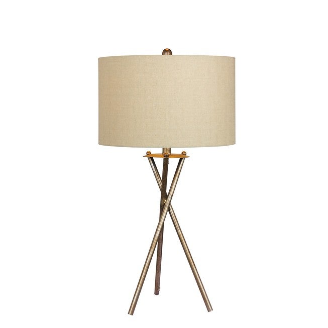 31 inches Rusted Silver Metal Table Lamp, , on-hover image number null