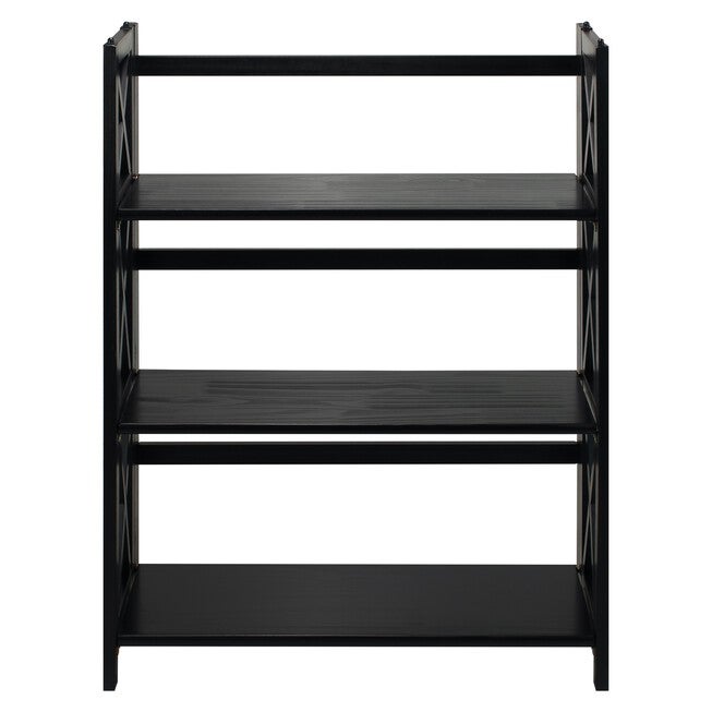 Montego 3-Shelf Folding Bookcase -Black, BLACK, hi-res image number 0