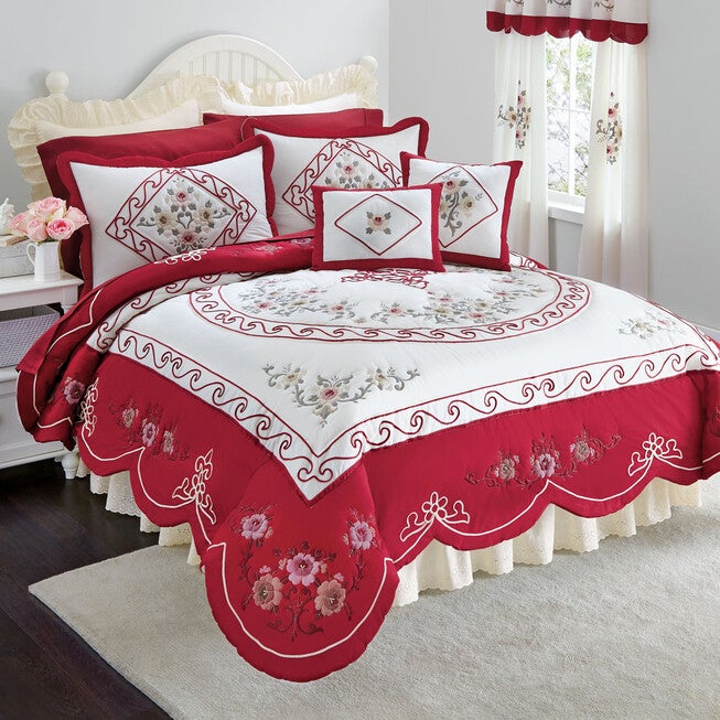 Ava Embroidered Cotton Breakfast Pillow, , on-hover image number null