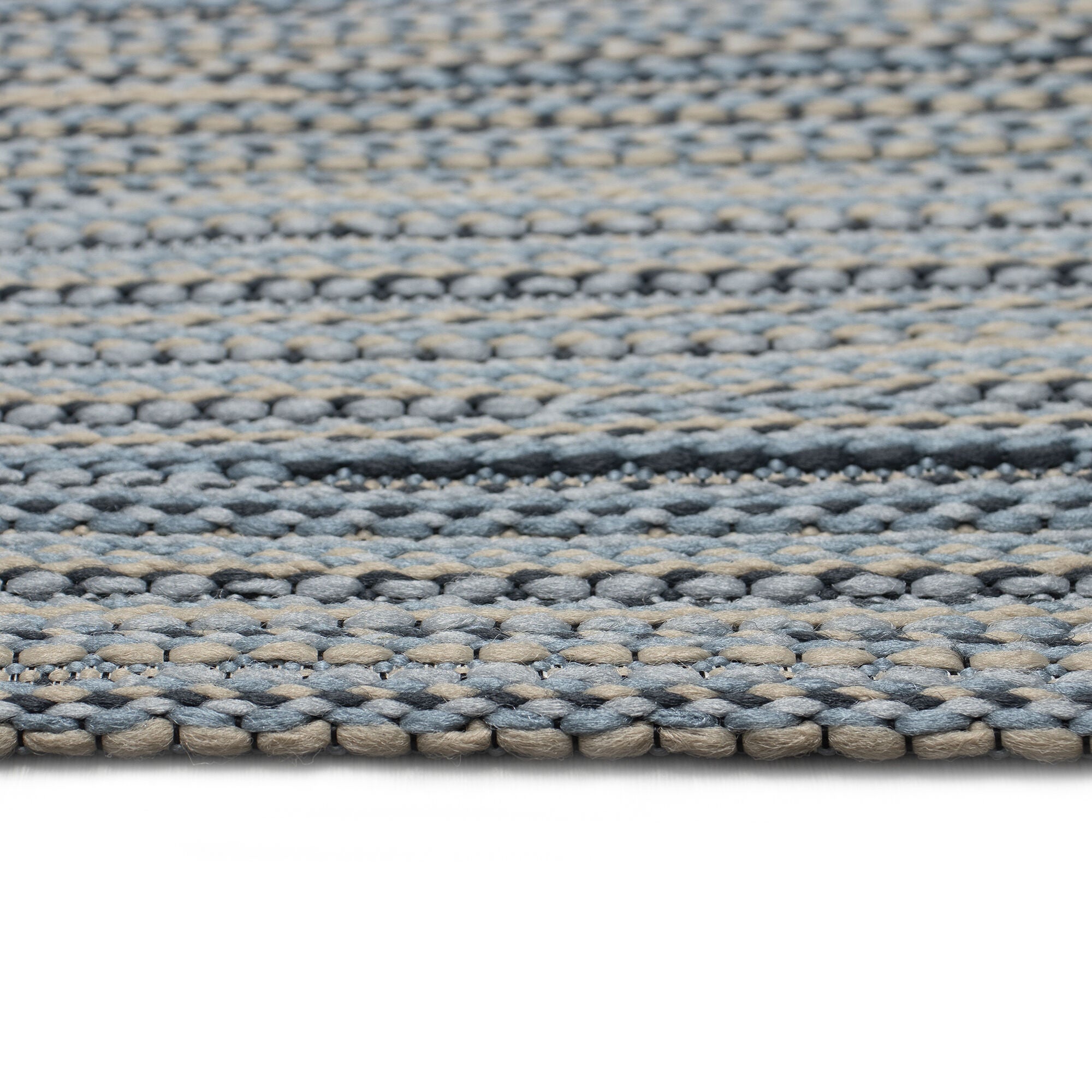 Liora Manne Miranda Tweed Stripe Indoor/Outdoor Area Rug Aqua 2' x 2 feet 10 inches, DENIM, alternate image number 4