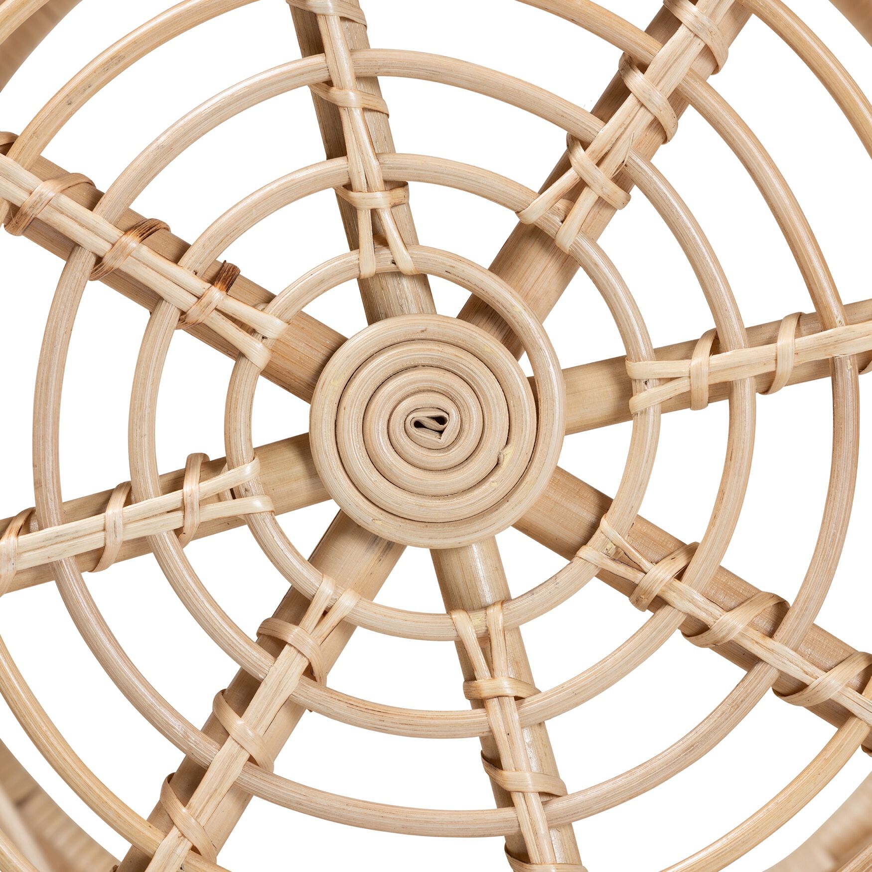 Bowie Modern Bohemian Natural Brown Rattan 2-Piece Nesting End Table Set, , alternate image number 4