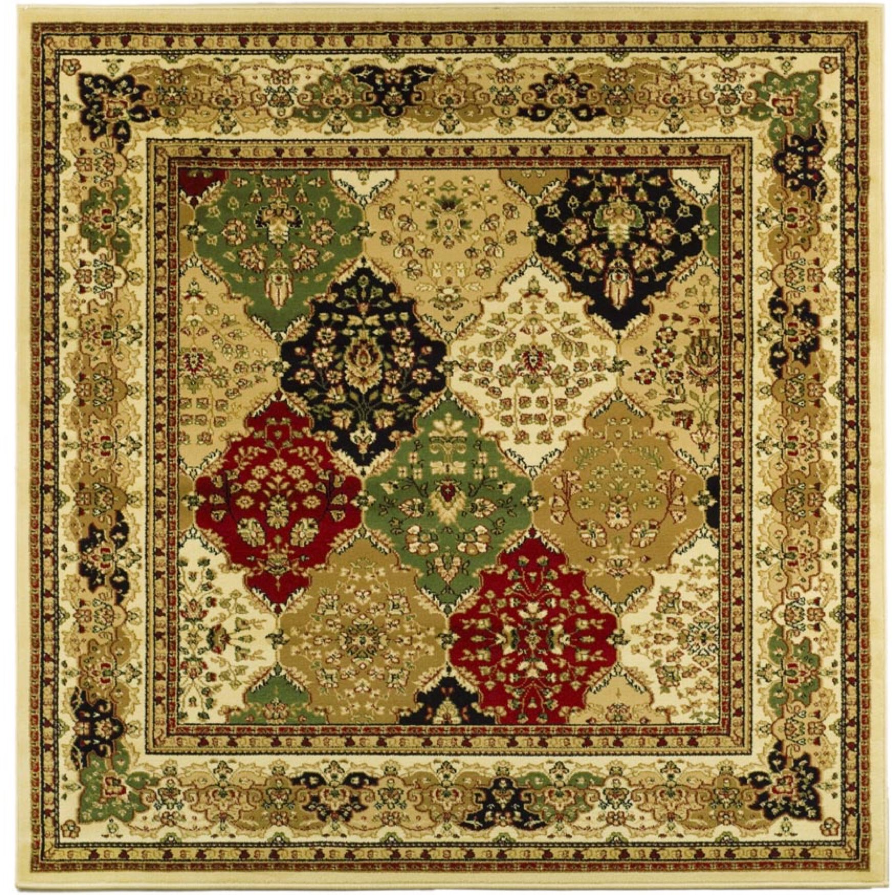 Lyndhurst 221 Multi / Ivory 6' X 6' Square Square Rug, MULTI IVORY, hi-res image number 0