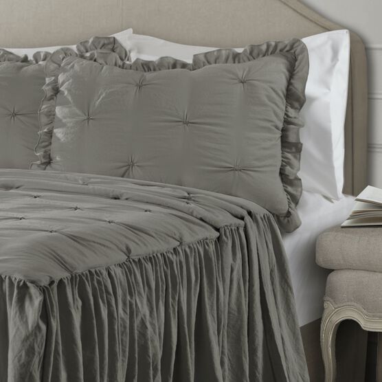 Ravello Pintuck Ruffle Skirt Bedspread 3 Pc Set, , alternate image number null