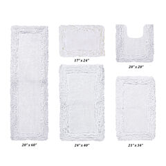 Shaggy Border Bath Rug Mat, 5 Pc Set 39283