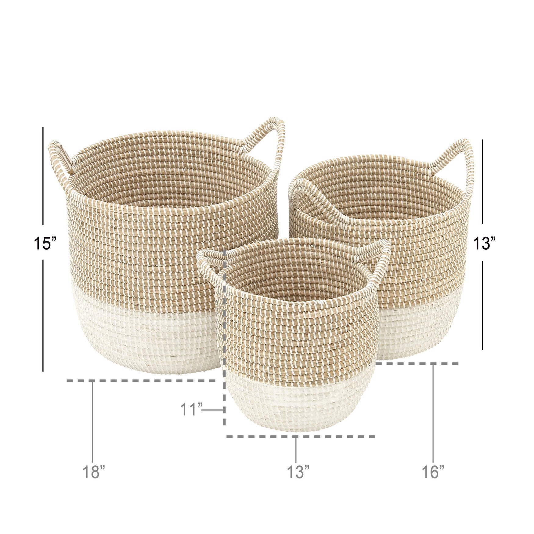 Cosmoliving By Cosmopolitan Set Of 3 Basket Storage Basket, , alternate image number 8