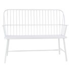 White Metal Farmhouse Bench, WHITE, hi-res image number null