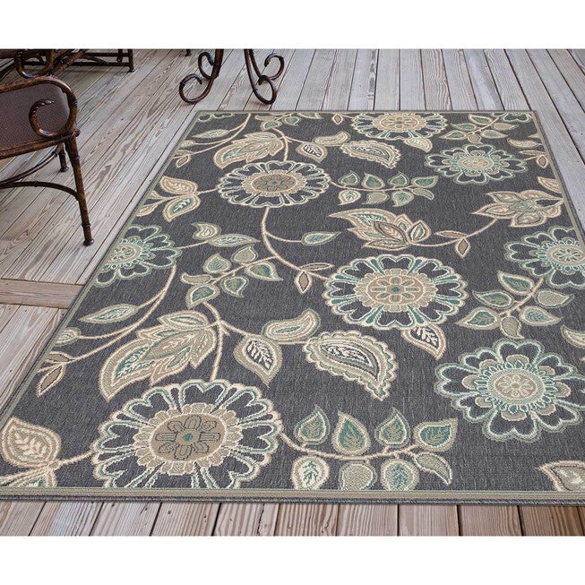 Liora Manne Riviera Floral Vine Indoor/Outdoor Rug, , alternate image number null