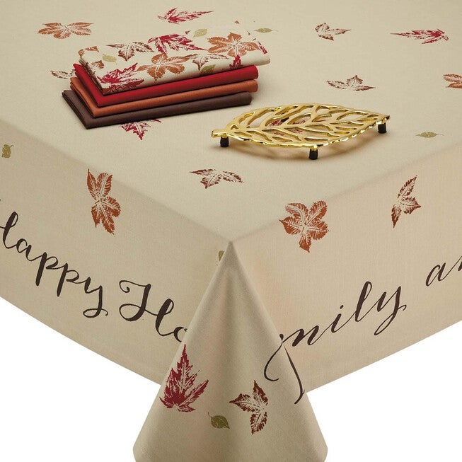 Rustic Leaves Print Tablecloth 60x84, , alternate image number null
