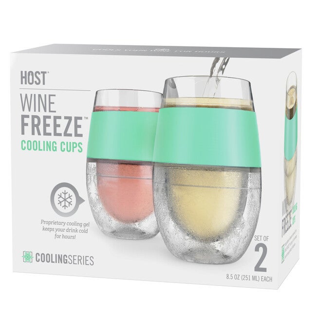 Wine Freeze Cooling Cups In Mint (Set Of 2) By, , alternate image number null