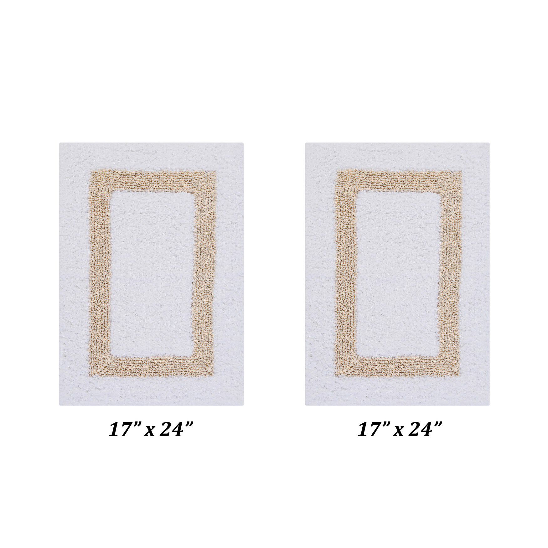Hotel Collections Bath Mat Rug 2 Piece Set (17 inches X 24 inches | 17 inches X 24 inches), WHITE SAND, hi-res image number 0