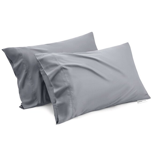 Doctor Pillow Royal Luxury Bamboo Pillowcase Single Grey, GREY, hi-res image number null