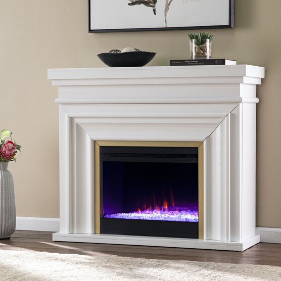 Bevonly White Color Changing Fireplace, WHITE, hi-res image number null