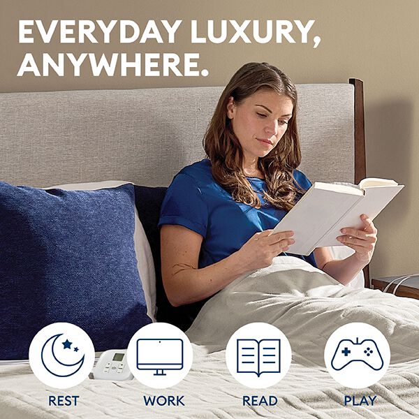 100 inches x 90 inches Ivory King Heated Blanket, IVORY, alternate image number 1