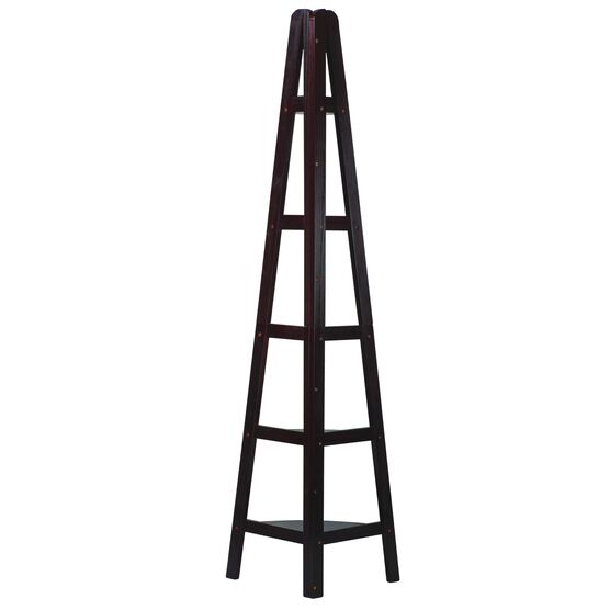 5-Shelf Corner Ladder Bookcase-Espresso, , alternate image number null