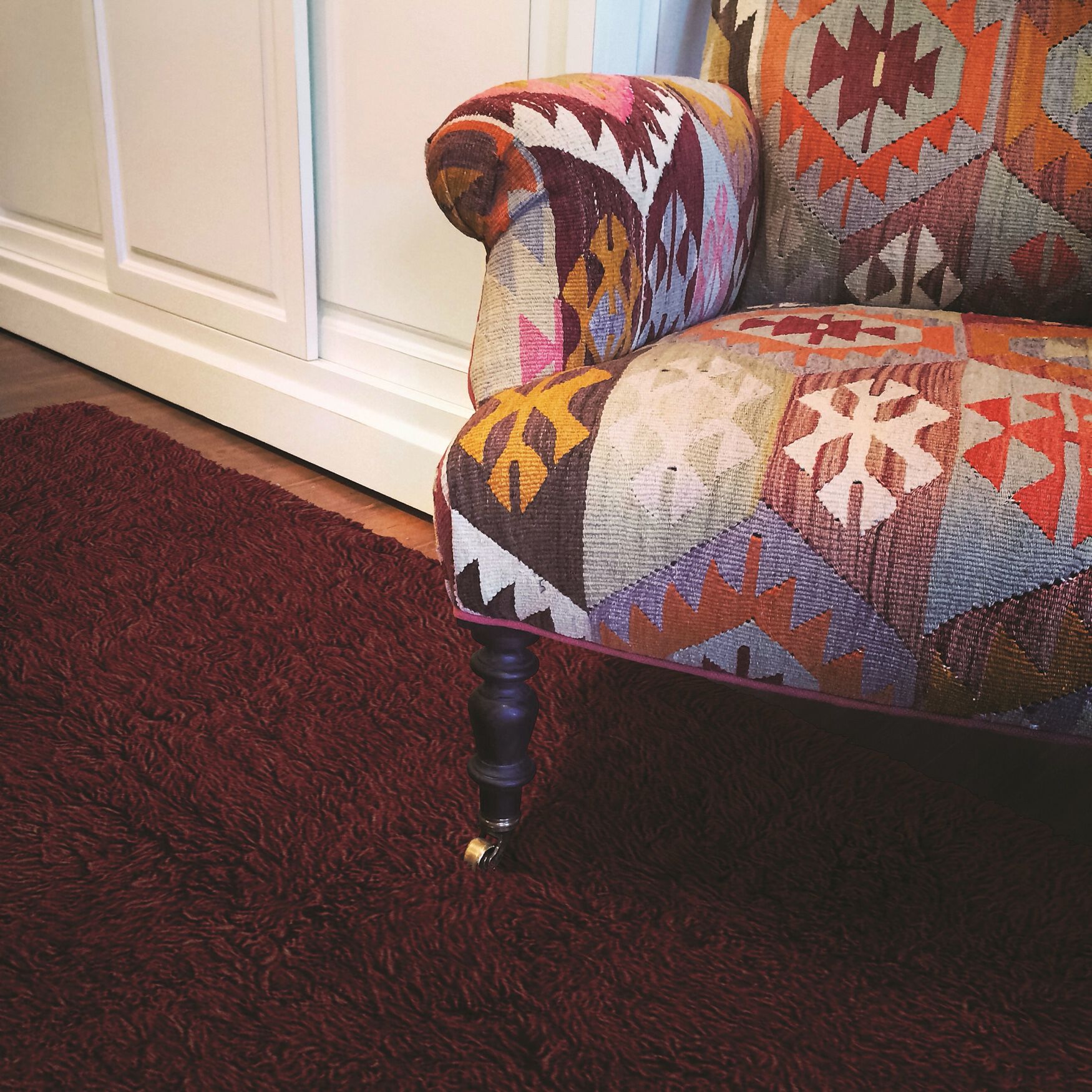 Flokati Burgundy Rug, , alternate image number 4