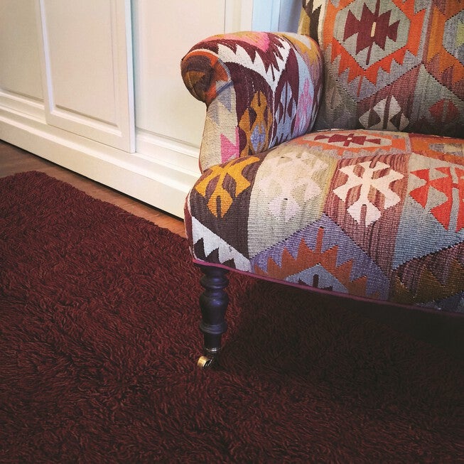 Flokati Burgundy Rug, , alternate image number 4