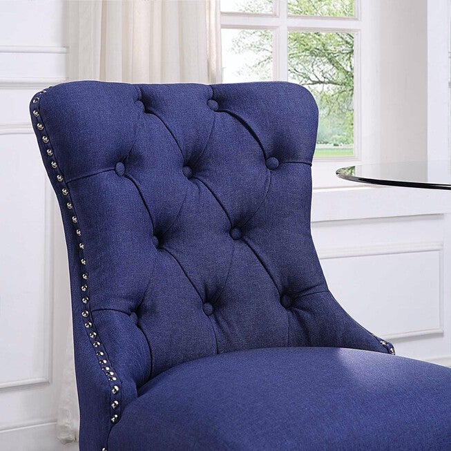 Princess Blue Velvet Accent Dining Chair, Set of 2, , on-hover image number 1