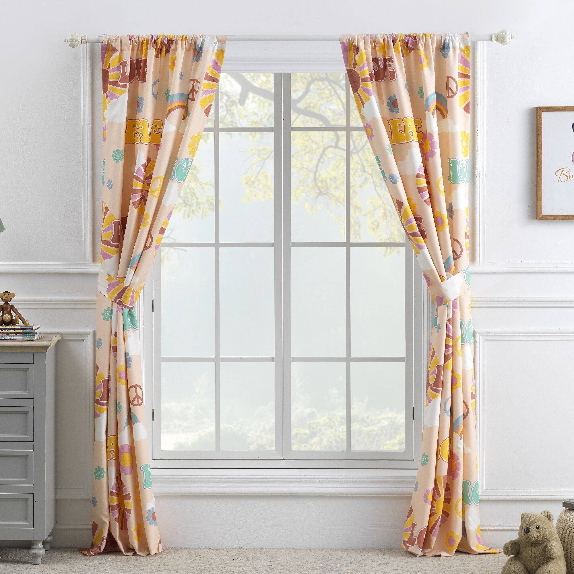 Cassidy Window Curtain Panels, Set of 2, 84 inches, PEACH, alternate image number 3