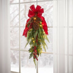 Pre-Lit Winterberry Hanging Swag