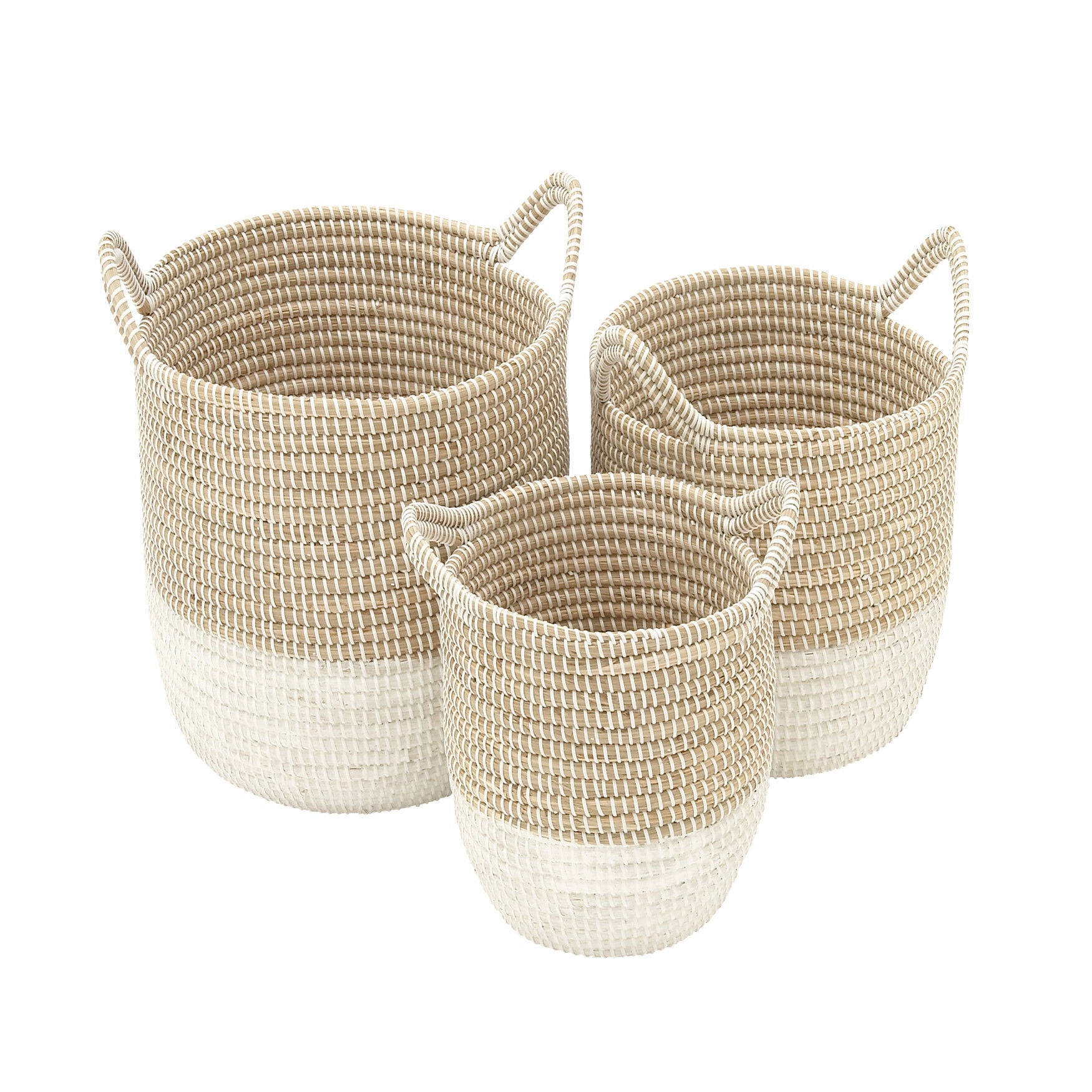 Cosmoliving By Cosmopolitan Set Of 3 Basket Storage Basket, BROWN, hi-res image number 0