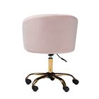Ravenna Contemporary Glam And Luxe Aqua Velvet Fabric And Gold Metal Swivel Office Chair, , alternate image number null