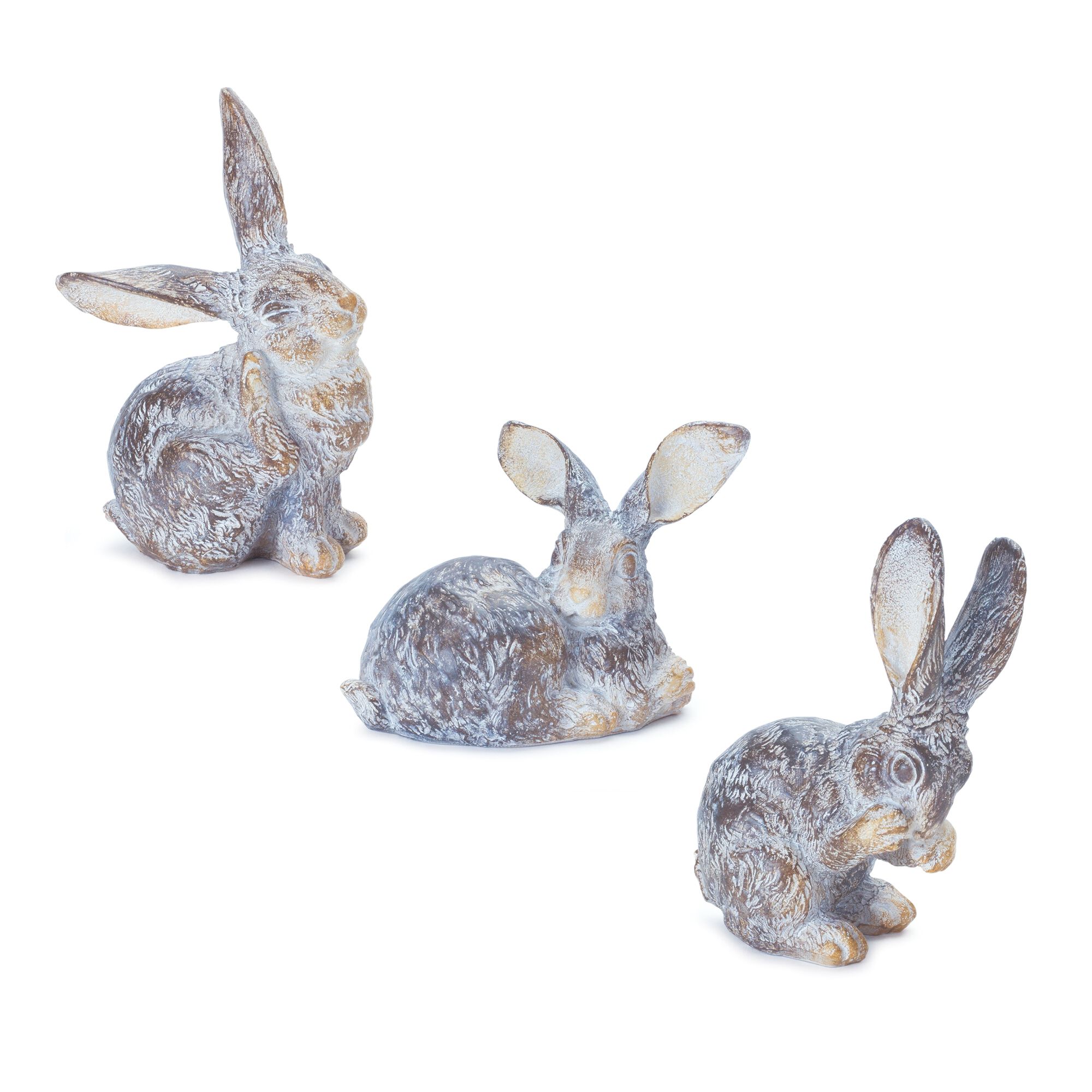 Garden Rabbit Figurine (Set of 3), BROWN, hi-res image number 0