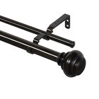 Buono Ii Decorative Double Rod And Finial Brenner, BLACK, hi-res image number null