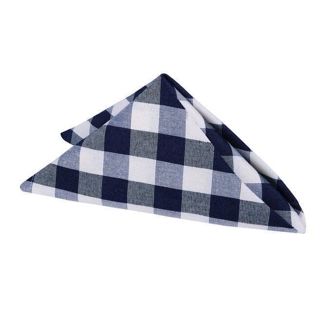 Buffalo Check Dinner Table Napkins Set of Four, NAVY, hi-res image number null