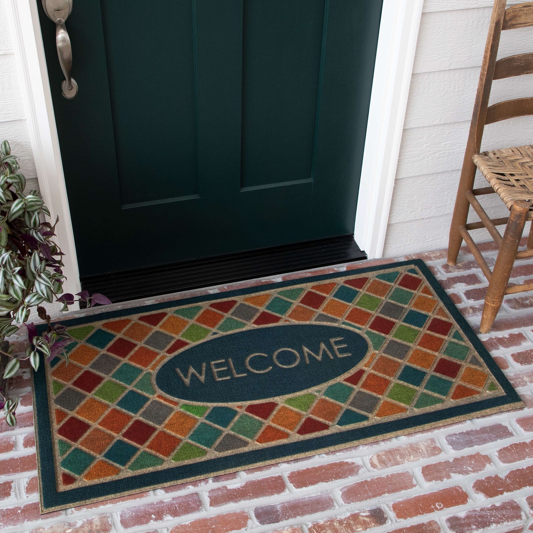 Ornamental Crosshatch Door Mat, , alternate image number 5