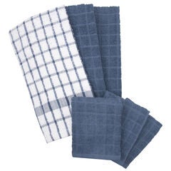 Terry Kitchen Towels And Dish Cloths, Set Of 6