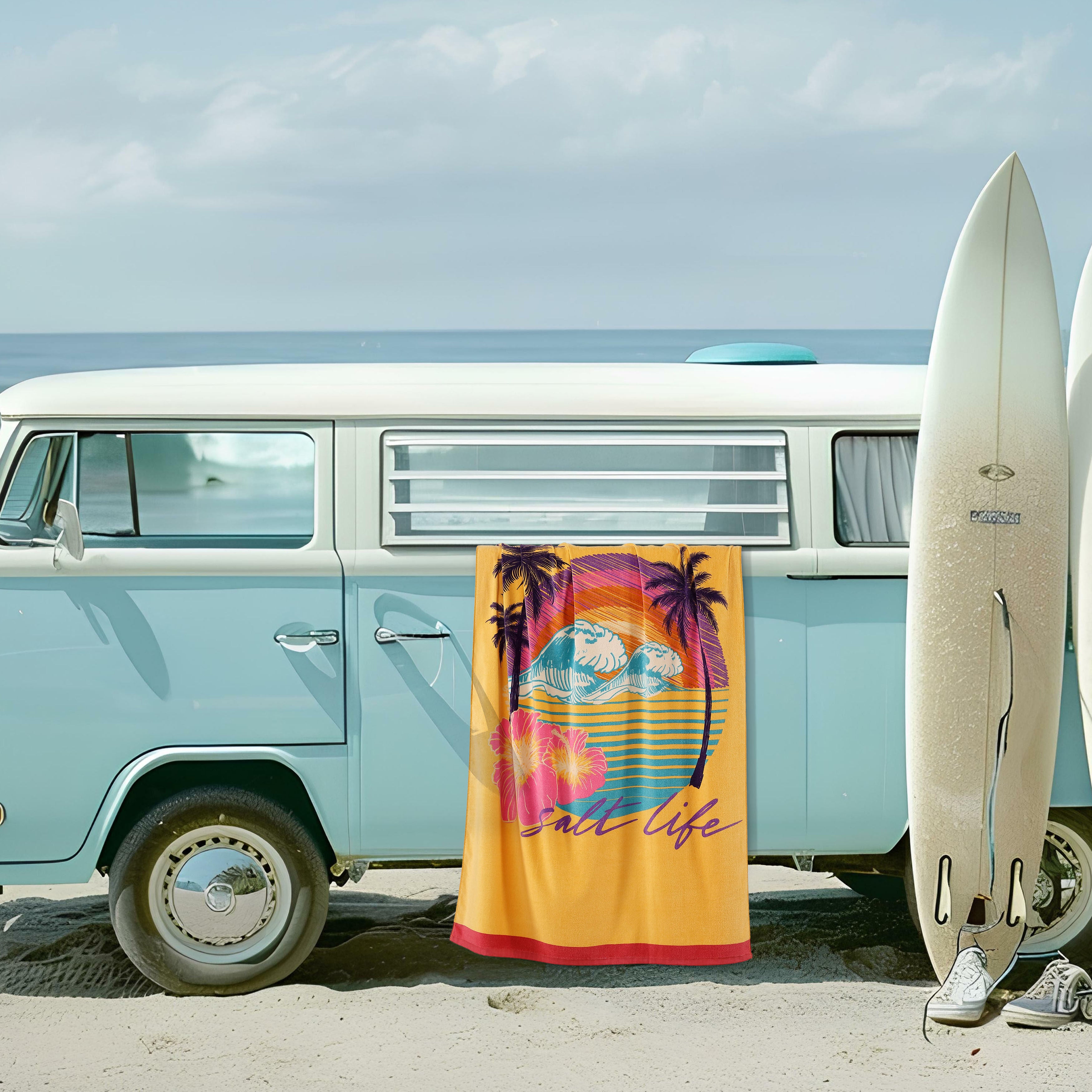 Good Times Beach Towel, ORANGE, hi-res image number 0